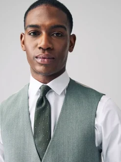 Green Textured Suit Waistcoat