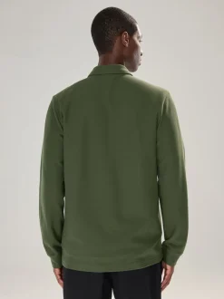 Green Textured Zip Through Shacket