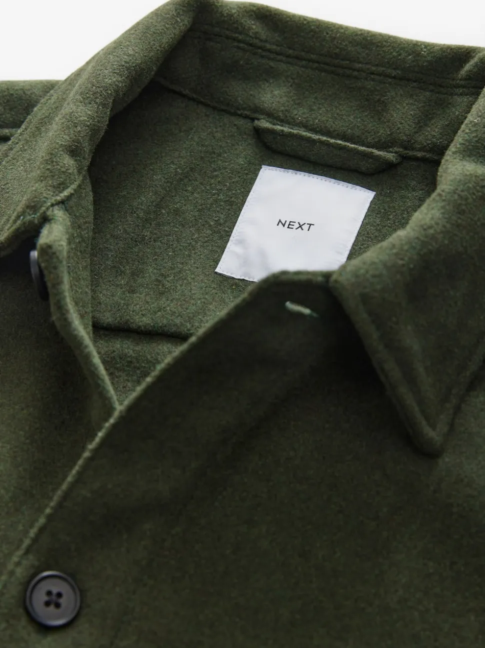 Green Twin Pocket Shacket Overshirt with Wool