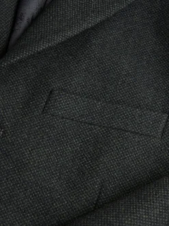 Green Wool Rich Epsom With Corduroy Trim Coat