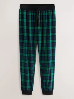 Green/Blue Check Motionflex Cosy Long Sleeve Cuffed Pyjamas Set
