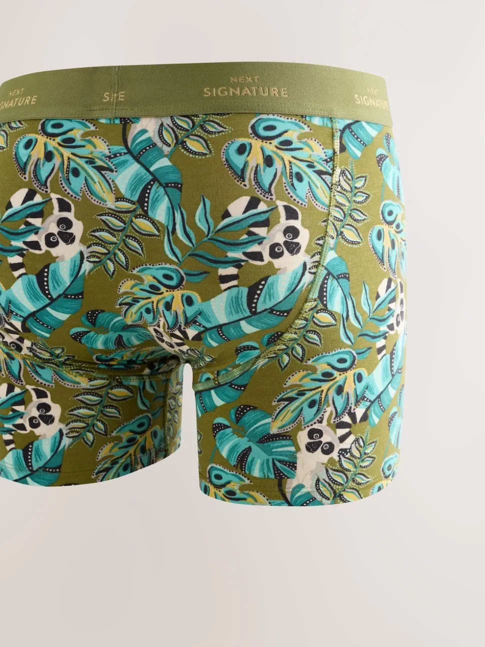 Green/Blue Leaf Animal Print Signature Cotton Rich Boxers 4 Pack