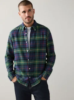 Green/Blue Signature Long Sleeve Check Shirt