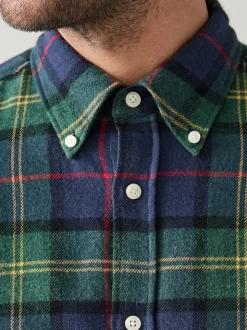 Green/Blue Signature Long Sleeve Check Shirt