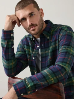 Green/Blue Signature Long Sleeve Check Shirt