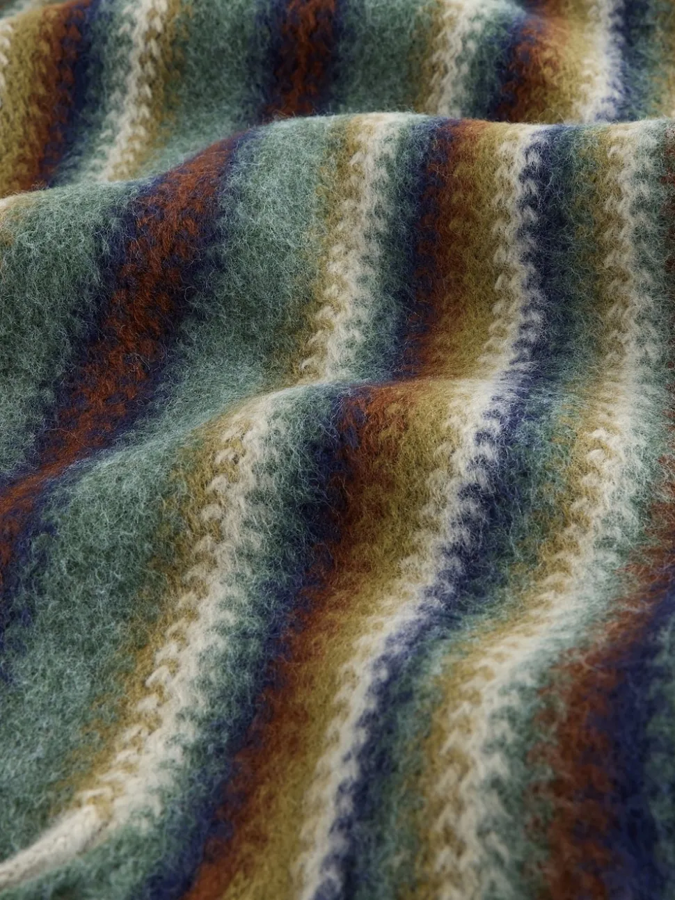 Green/Blue Stripe Knitted Scarf