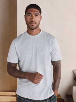 Green/Grey Marl Check Woven Short Sleeve Pyjamas Set