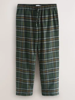 Green/Grey Marl Check Woven Short Sleeve Pyjamas Set