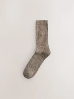 Green/Neutral Stag Embroidered Heavyweight Socks 10 Pack
