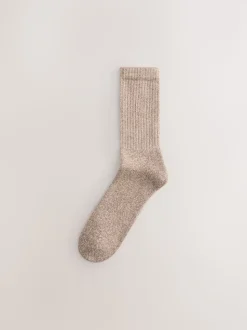 Green/Neutral Stag Embroidered Heavyweight Socks 10 Pack