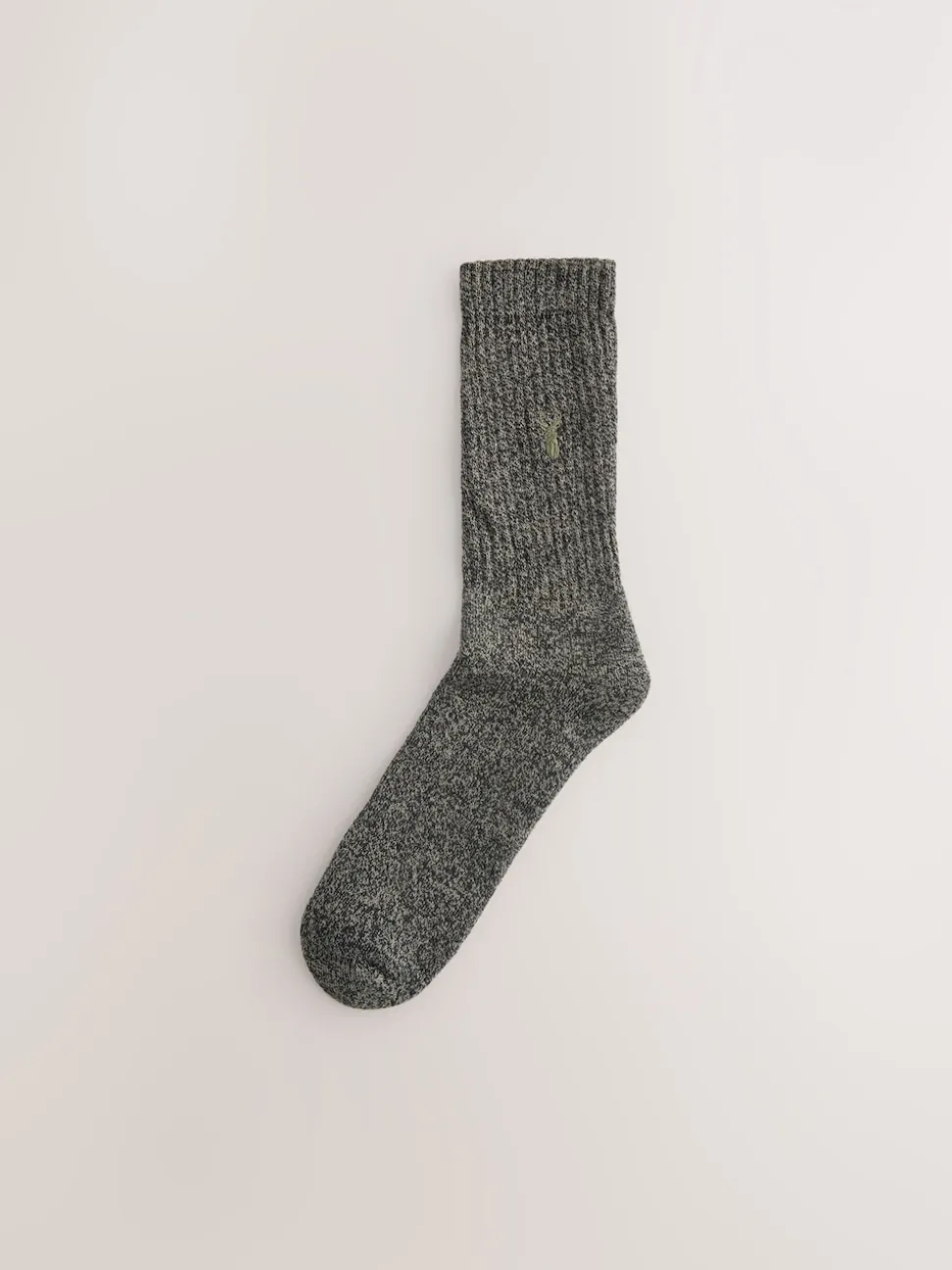 Green/Neutral Stag Embroidered Heavyweight Socks 10 Pack