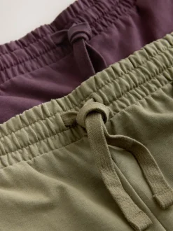 Green/Purple Loopback Soft Touch 2 Pack Jogger Shorts