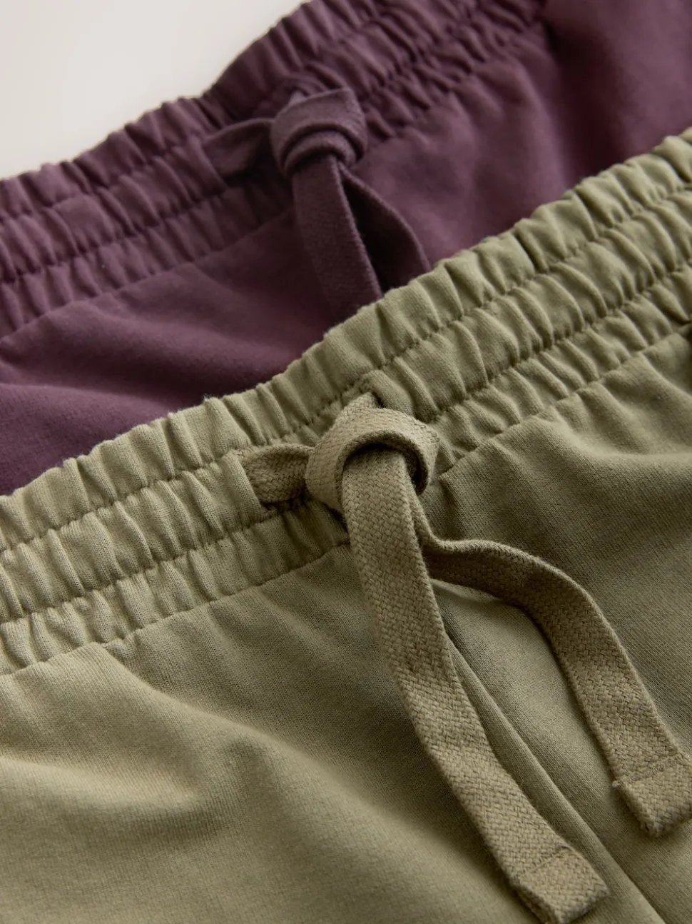 Green/Purple Loopback Soft Touch 2 Pack Jogger Shorts