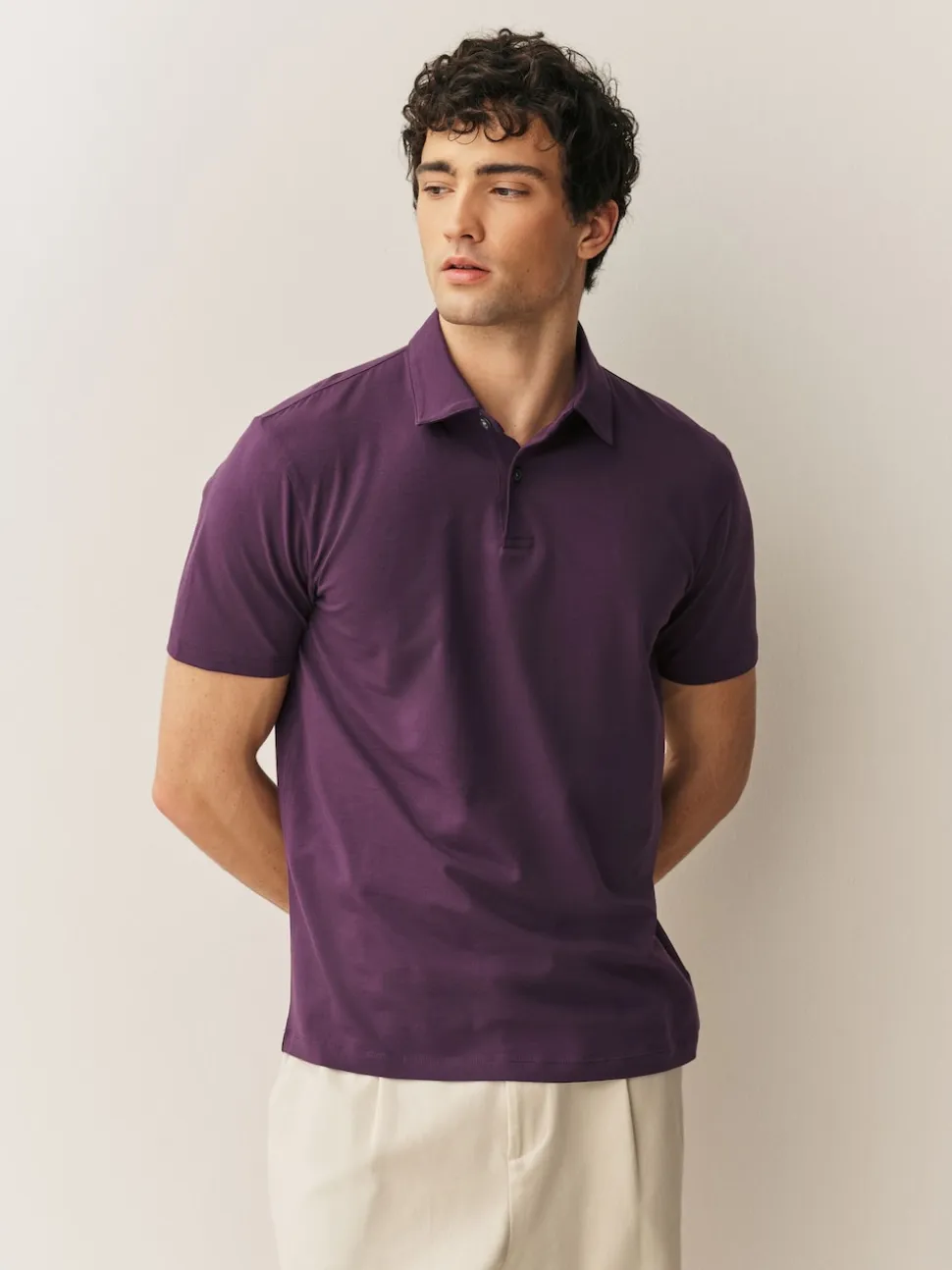 Green/Purple/Blue Geo Regular Fit Short Sleeve Jersey Polo Shirts 5 Pack