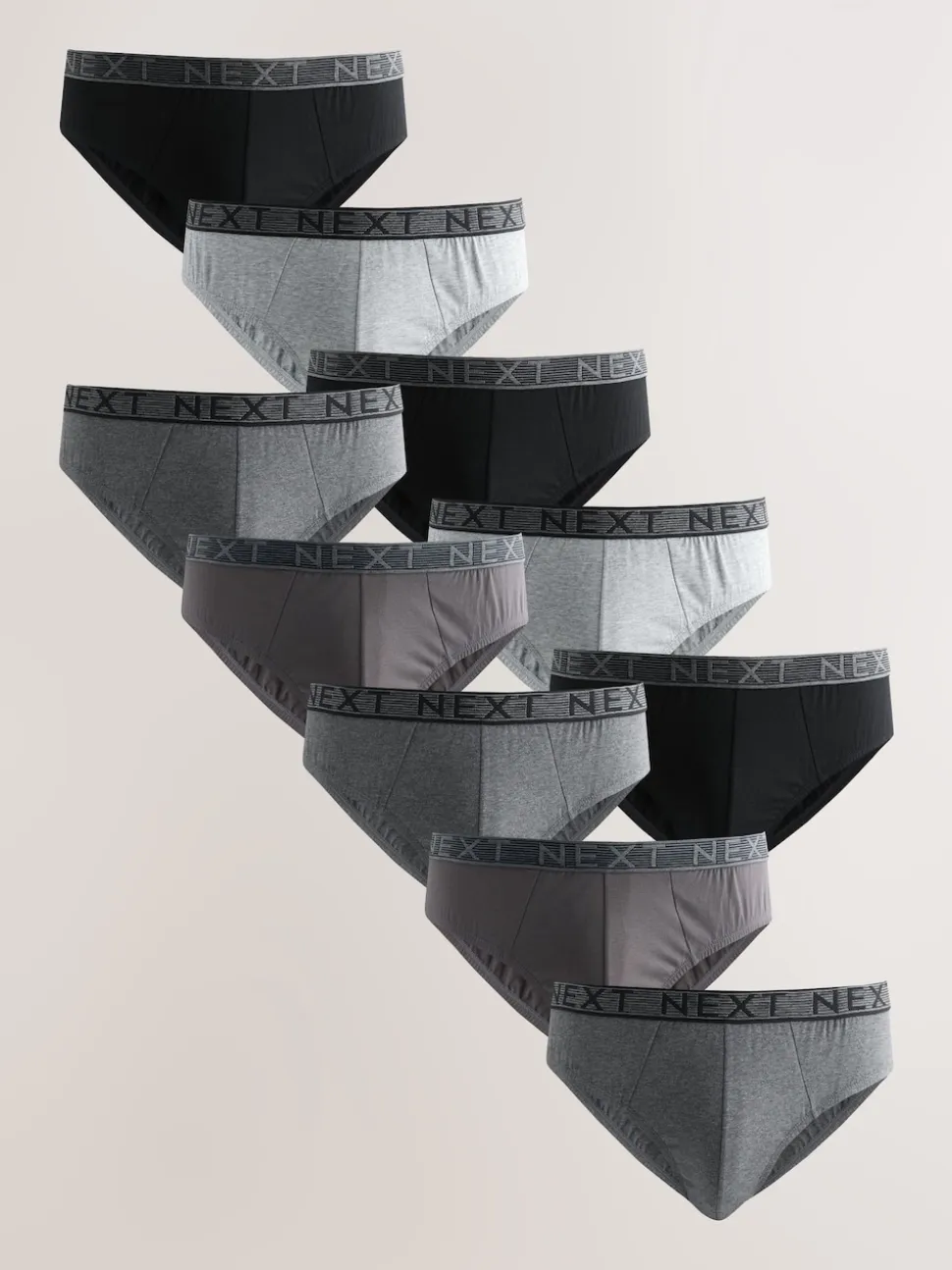 Grey 10 pack Cotton Rich Briefs