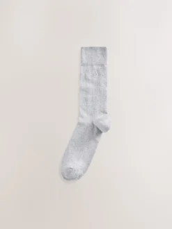 Grey 5 Pack Embroidered Lasting Fresh Socks