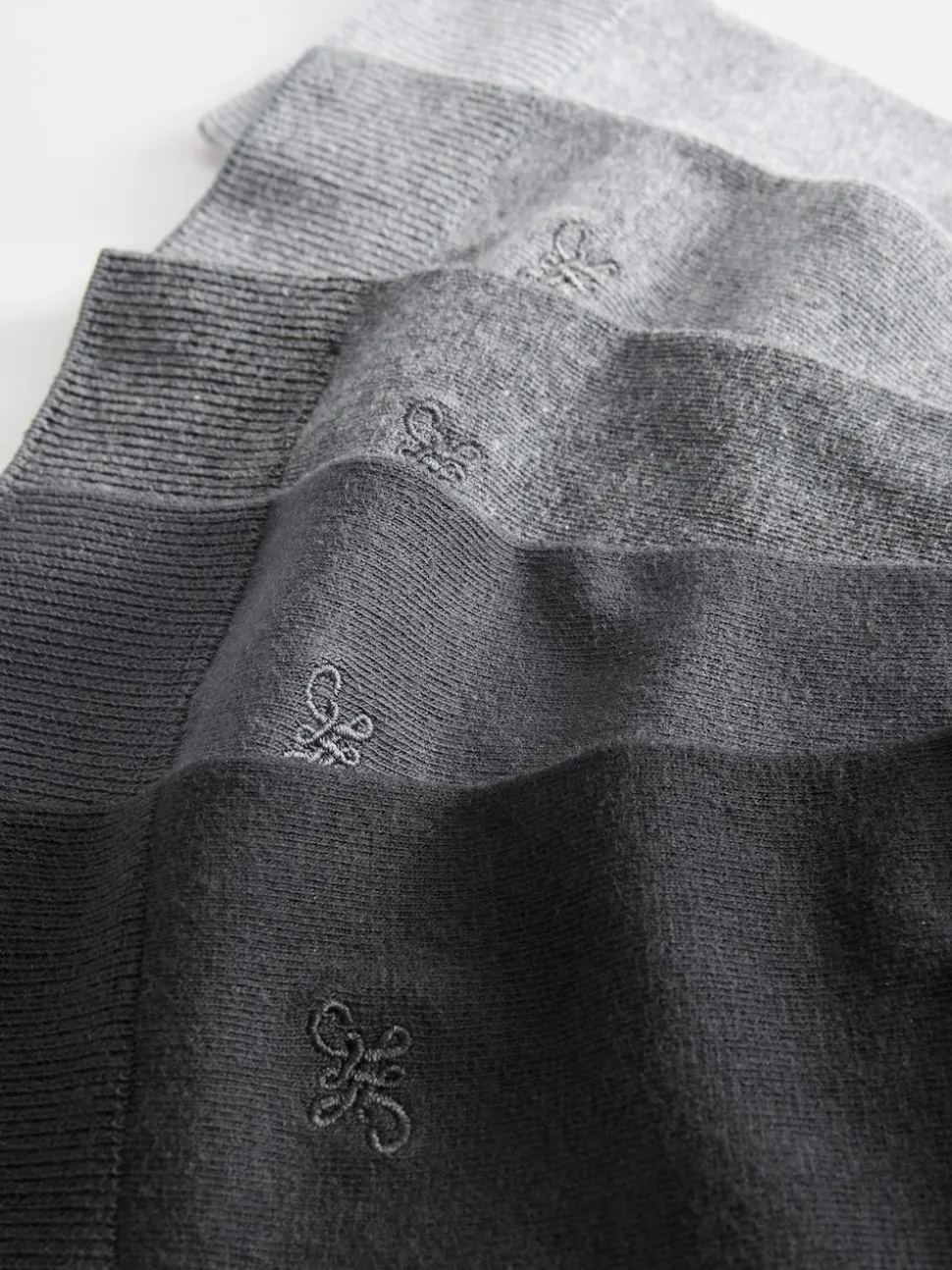 Grey 5 Pack Embroidered Lasting Fresh Socks