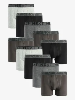 Grey A-Front Boxers 10 Pack