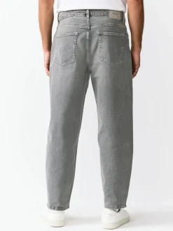 Grey Barrel Fit Vintage Wash Denim Jeans