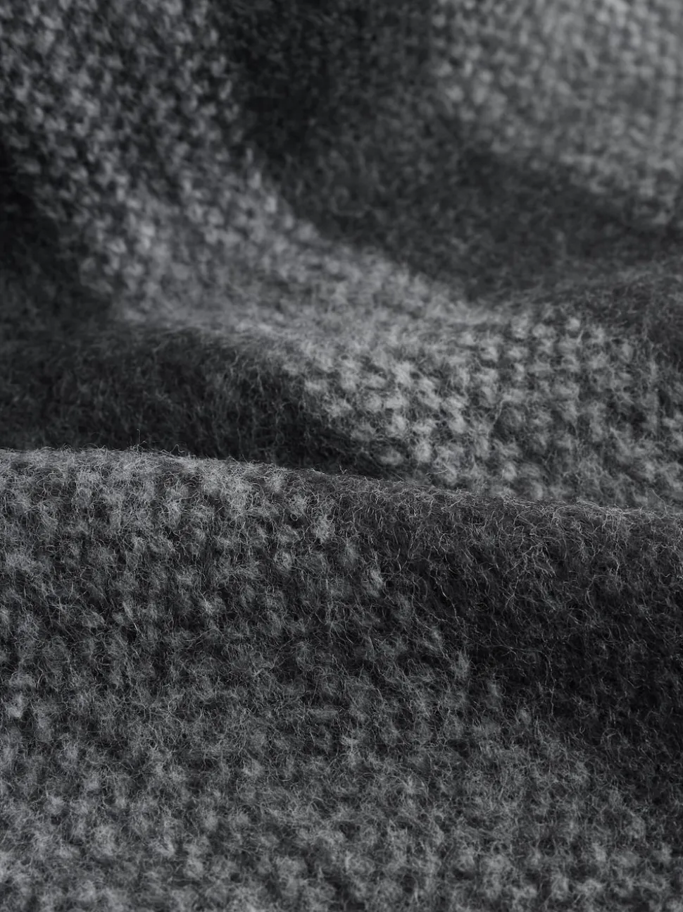 Grey Black/White Stripe Knitted Scarf