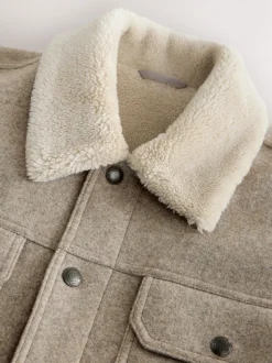 Grey Borg Lined Trucker Jacket