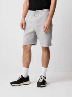 Grey Brushed Jersey Zip Pocket Shorts