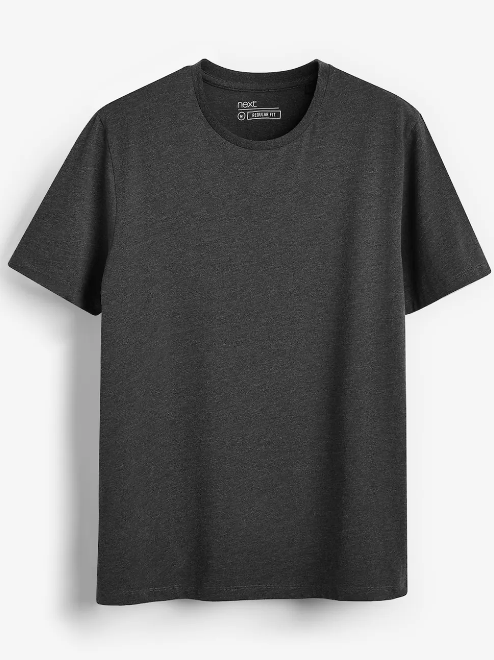 Grey Charcoal Marl Slim Fit Essential Crew Neck Cotton T-Shirt