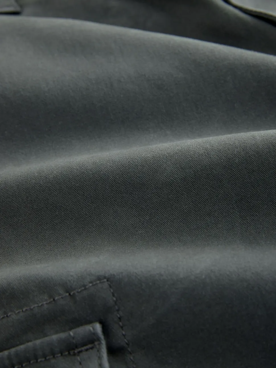 Grey Charcoal Relaxed Fit Cotton Stretch Cargo Trousers