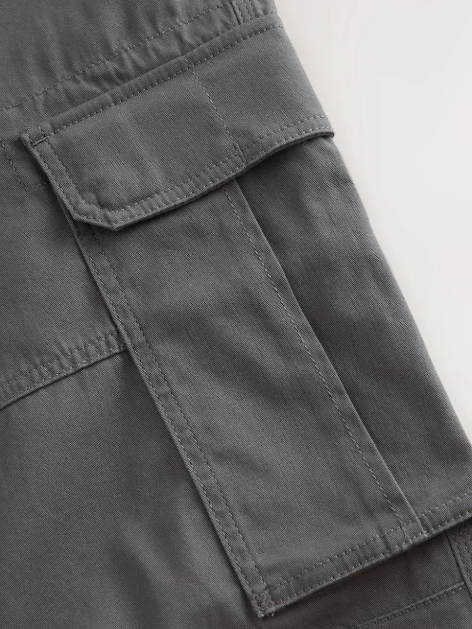 Grey Charcoal Skinny Fit Cotton Stretch Cargo Trousers