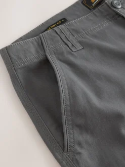 Grey Charcoal Skinny Fit Cotton Stretch Cargo Trousers