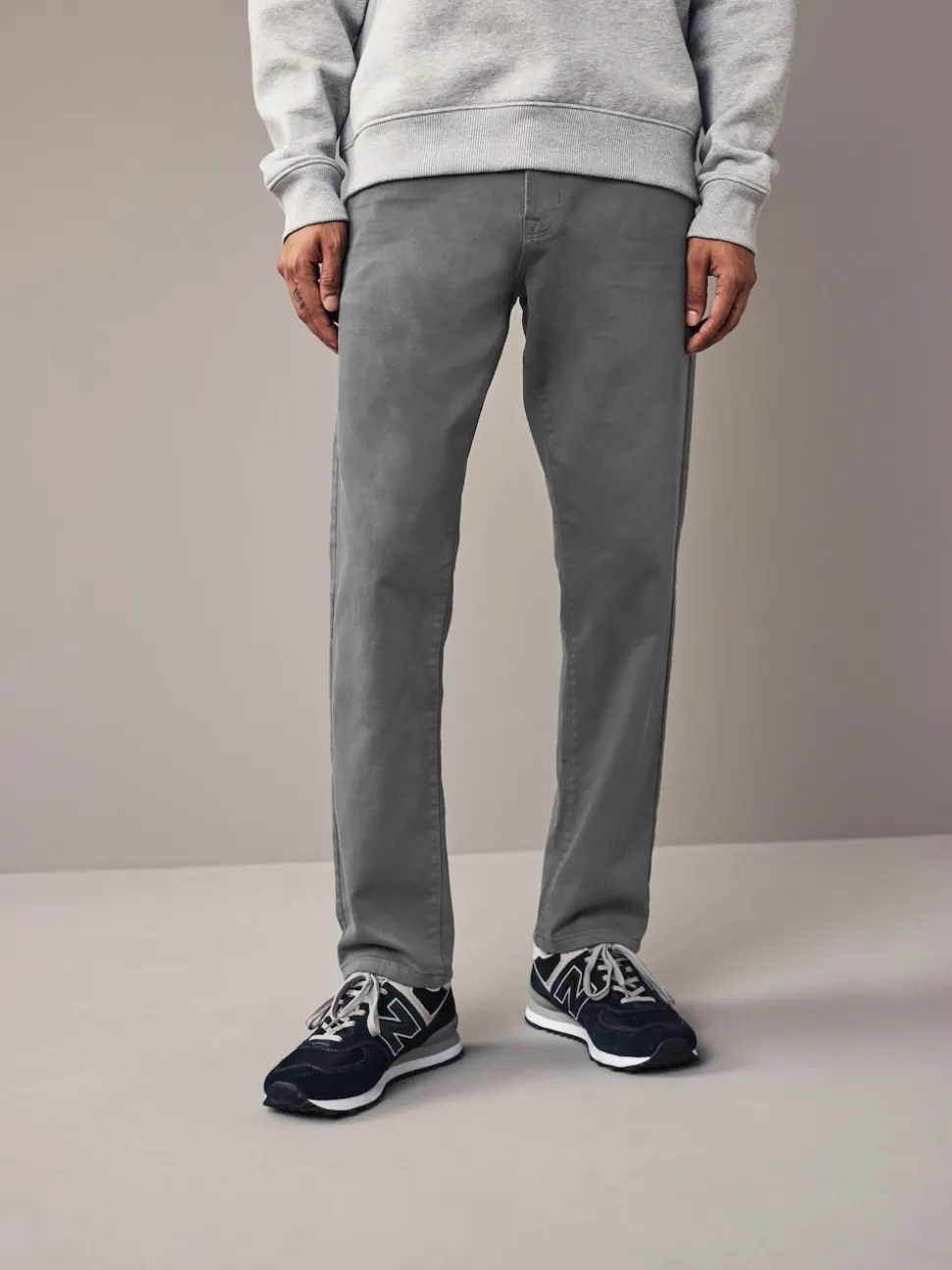 Grey Charcoal Slim Fit Comfort Stretch Jeans