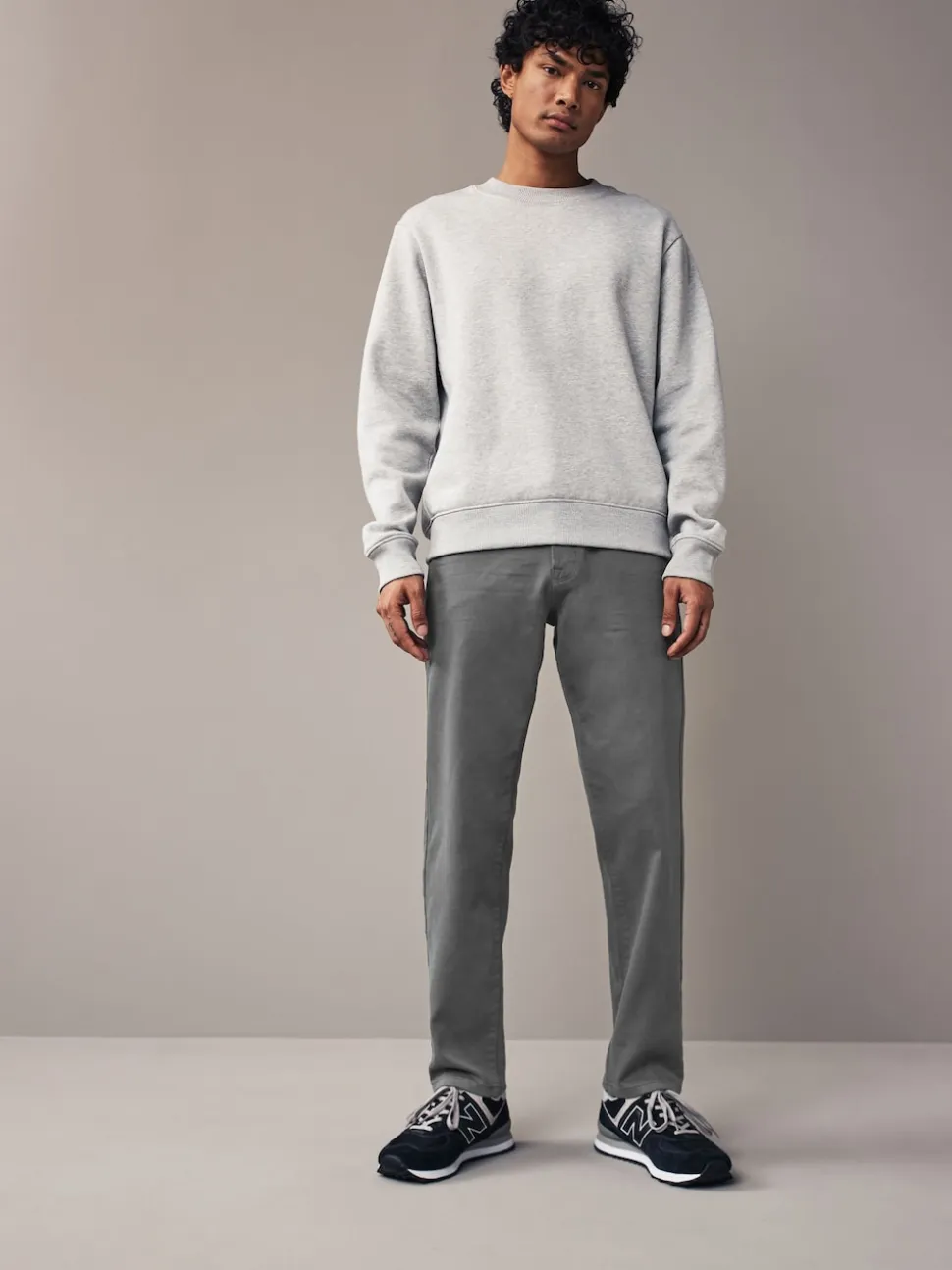 Grey Charcoal Slim Fit Comfort Stretch Jeans