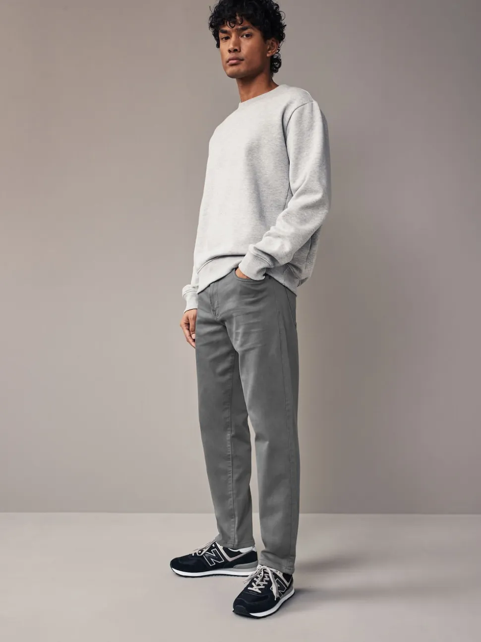 Grey Charcoal Slim Fit Comfort Stretch Jeans