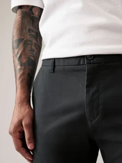 Grey Charcoal Slim Fit Stretch Chinos Trousers