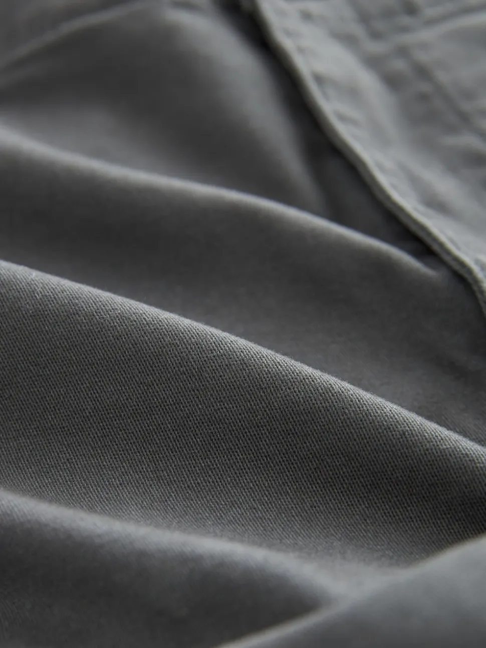 Grey Charcoal Straight Fit Cotton Stretch Cargo Trousers