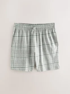 Grey Check Jersey Short Pyjamas Set