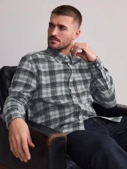 Grey Check Signature Long Sleeve Check Shirt
