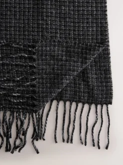 Grey Check Smart Woven Scarf