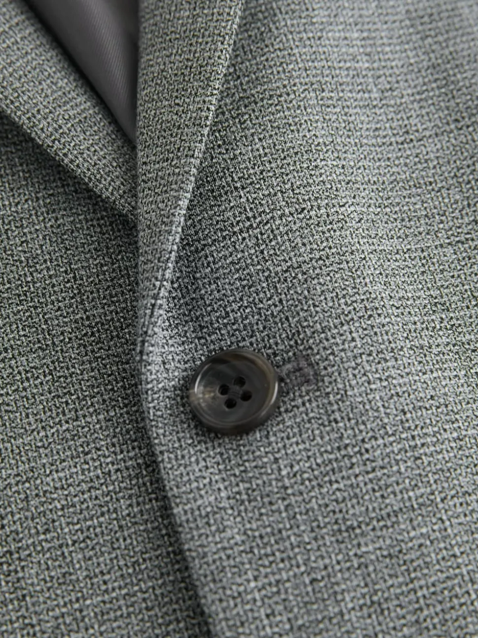 Grey Contrast Fabric Detail Suit Waistcoat