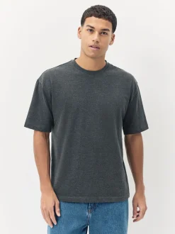 Grey Dark Marl Relaxed Fit Heavyweight T-Shirt