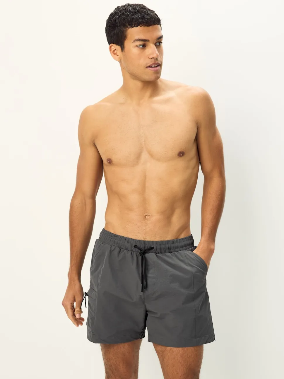 Grey Fashion Cargo Swim Shorts