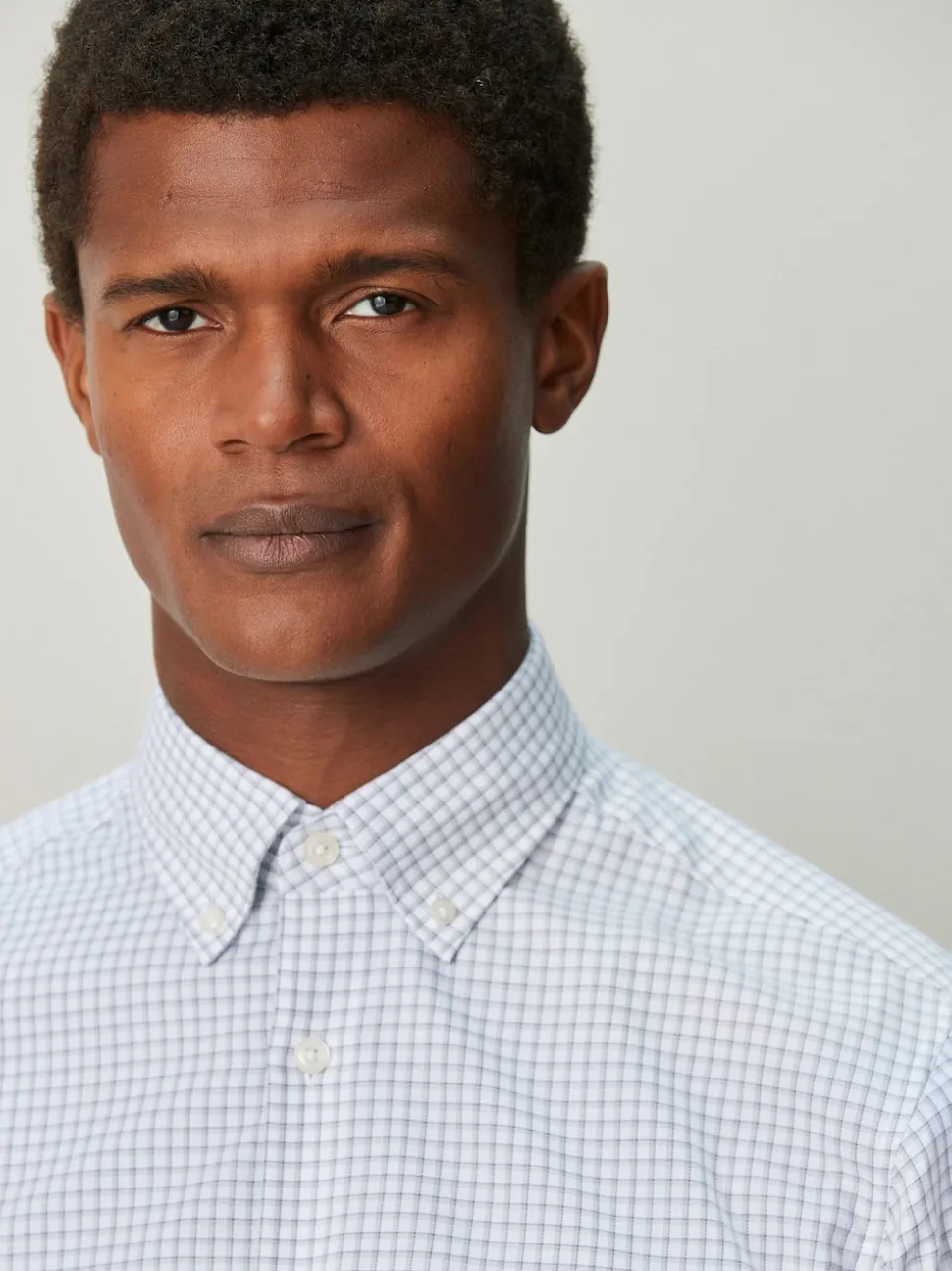 Grey Gingham Cotton Rich Long Sleeve Formal Shirt