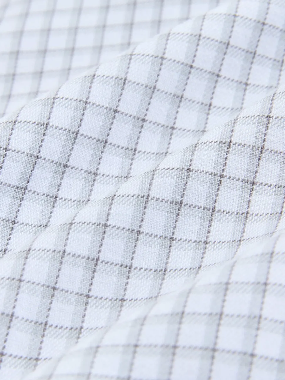Grey Gingham Cotton Rich Long Sleeve Formal Shirt