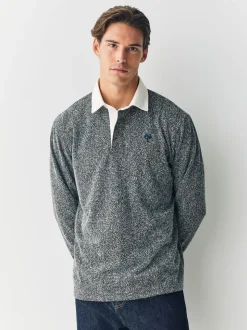 Grey Herringbone Rugby Shirt