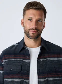 Grey Horizontal Stripe Long Sleeve Shirt