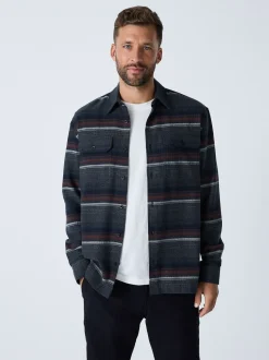 Grey Horizontal Stripe Long Sleeve Shirt