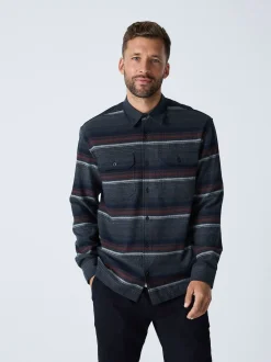 Grey Horizontal Stripe Long Sleeve Shirt