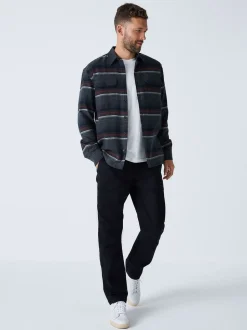 Grey Horizontal Stripe Long Sleeve Shirt