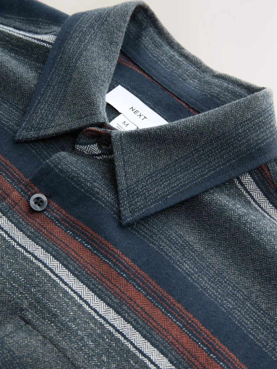 Grey Horizontal Stripe Long Sleeve Shirt