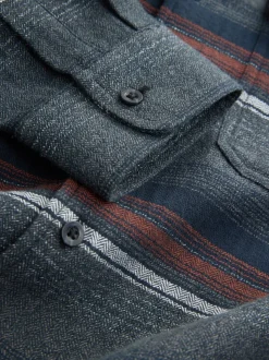 Grey Horizontal Stripe Long Sleeve Shirt